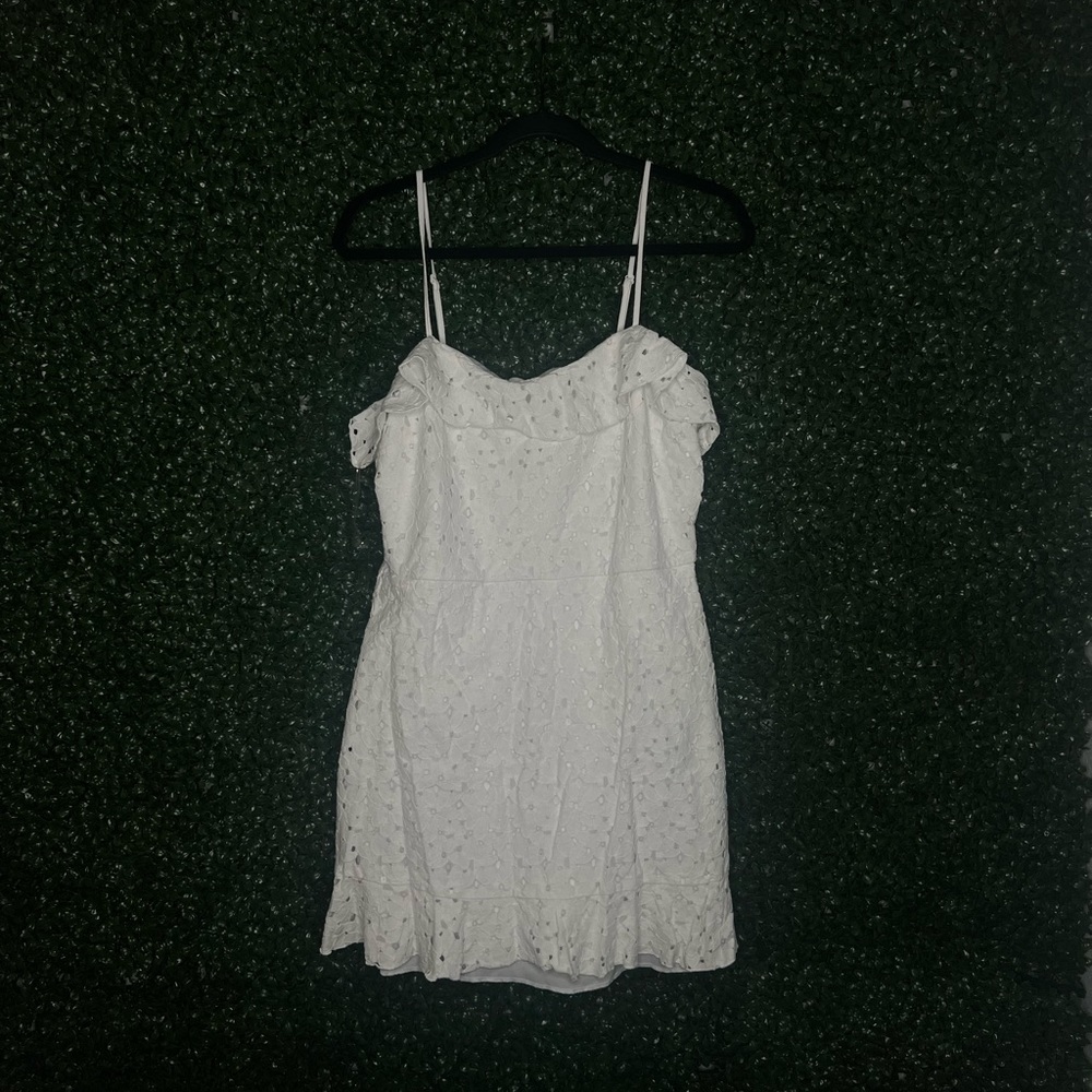 White lace mini dress
